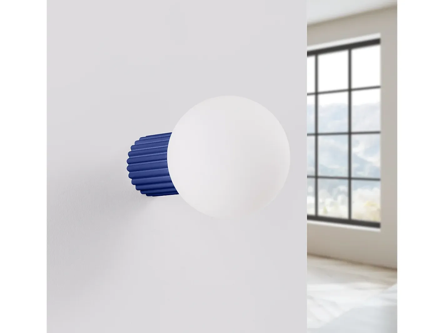 Sollux Lighting Lámpara De Pared Halo Moderno De Aluminio/Vidrio - 1 Fuentes Luminosas - L.12 X A.12 Cm - Ultramarino Azul Clearance