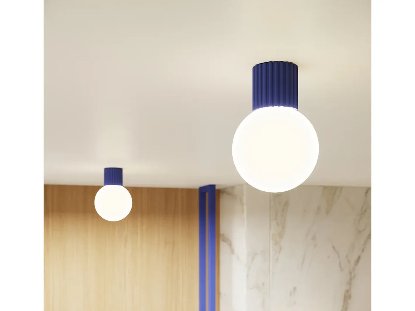 Sollux Lighting Lámpara De Pared Halo Moderno De Aluminio/Vidrio - 1 Fuentes Luminosas - L.12 X A.12 Cm - Ultramarino Azul Clearance