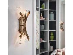 Lámpara de pared industrial nórdica de acero bruñido 2 luces E14 Vida Dorado Hot