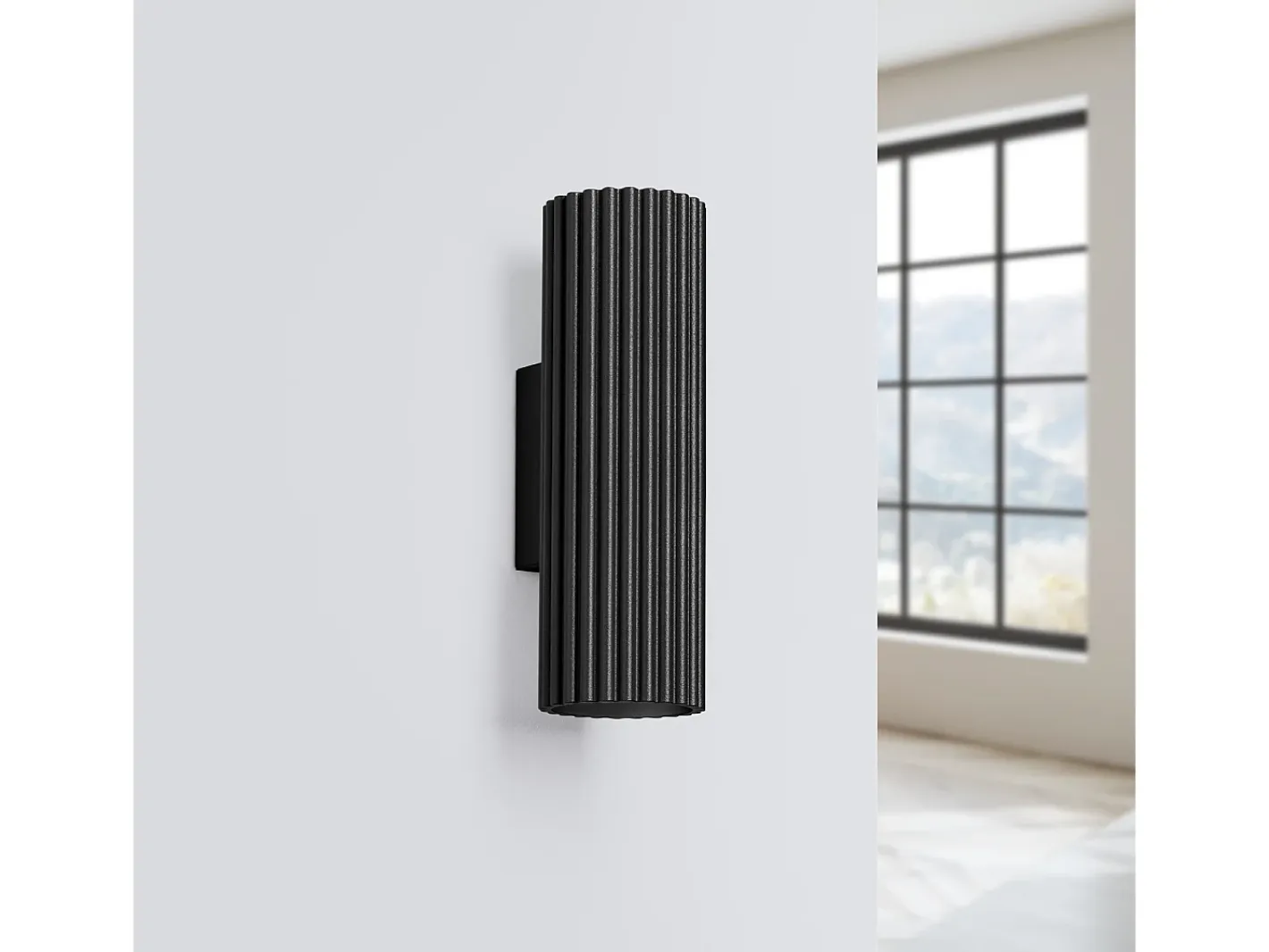Sollux Lighting Aplique Para Pared-Lámpara De Pared Karbon Minimalista De Aluminio - 2 Fuentes Luminosas - L.6,5 X A.20 Cm - Negro