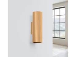 New Sollux Lighting Lámpara De Pared Karbon Minimalista De Aluminio - 2 Fuentes Luminosas - L.6,5 X A.20 Cm - Dorado