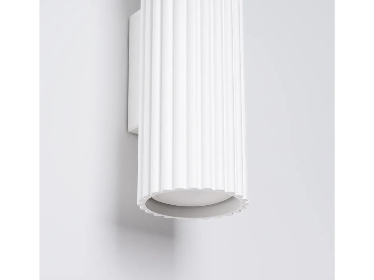 Sollux Lighting Lámpara De Pared Karbon Minimalista De Aluminio - 2 Fuentes Luminosas - L.6,5 X A.20 Cm - Blanco New