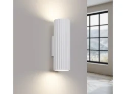Sollux Lighting Lámpara De Pared Karbon Minimalista De Aluminio - 2 Fuentes Luminosas - L.6,5 X A.20 Cm - Blanco New