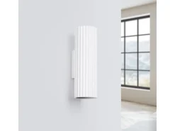 Sollux Lighting Lámpara De Pared Karbon Minimalista De Aluminio - 2 Fuentes Luminosas - L.6,5 X A.20 Cm - Blanco New