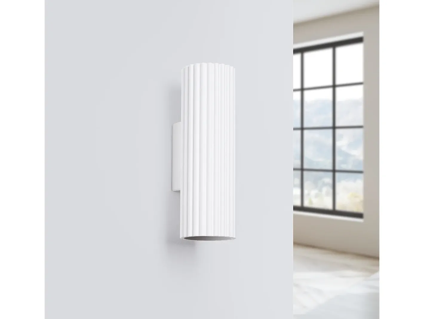 Sollux Lighting Lámpara De Pared Karbon Minimalista De Aluminio - 2 Fuentes Luminosas - L.6,5 X A.20 Cm - Blanco New