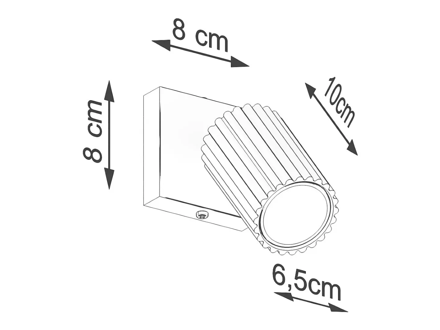 Sollux Lighting Lámpara De Pared Karbon Minimalista De Aluminio - 1 Fuentes Luminosas - L.8 X A.8 Cm - Ocre Rojo