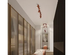 Sollux Lighting Lámpara De Pared Karbon Minimalista De Aluminio - 1 Fuentes Luminosas - L.8 X A.8 Cm - Ocre Rojo