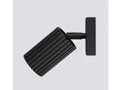 Outlet Sollux Lighting Lámpara De Pared Karbon Minimalista De Aluminio - 1 Fuentes Luminosas - L.8 X A.8 Cm - Negro