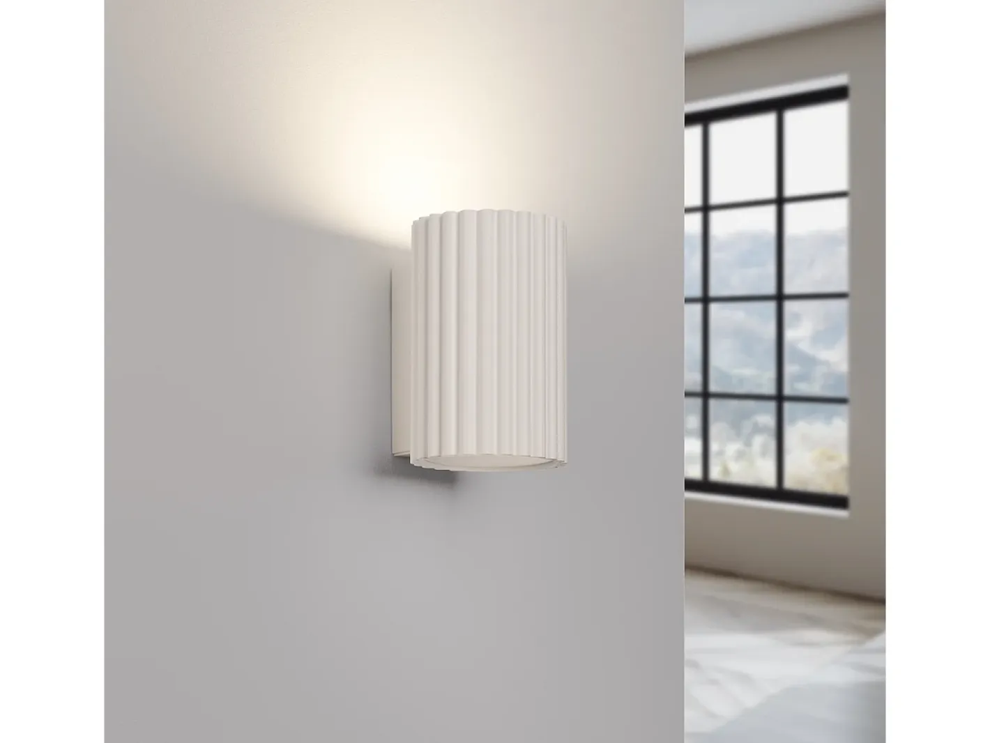 Hot Sollux Lighting Lámpara De Pared Karbon Minimalista De Aluminio - 1 Fuentes Luminosas - L.6,5 X A.10 Cm - Beige