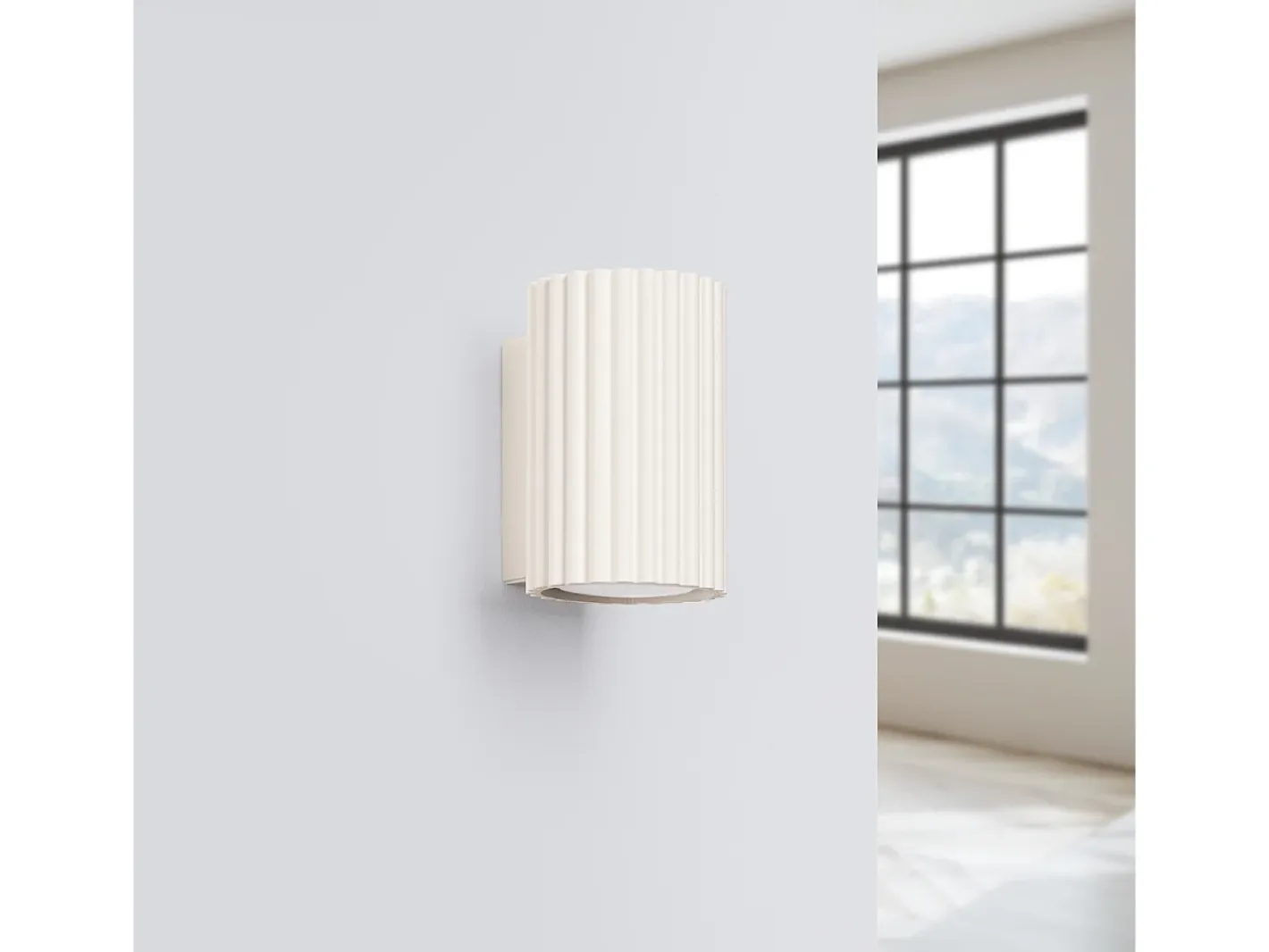 Hot Sollux Lighting Lámpara De Pared Karbon Minimalista De Aluminio - 1 Fuentes Luminosas - L.6,5 X A.10 Cm - Beige