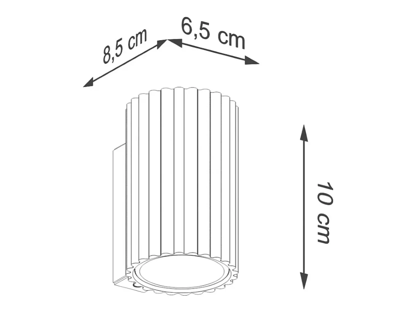 Hot Sollux Lighting Lámpara De Pared Karbon Minimalista De Aluminio - 1 Fuentes Luminosas - L.6,5 X A.10 Cm - Beige