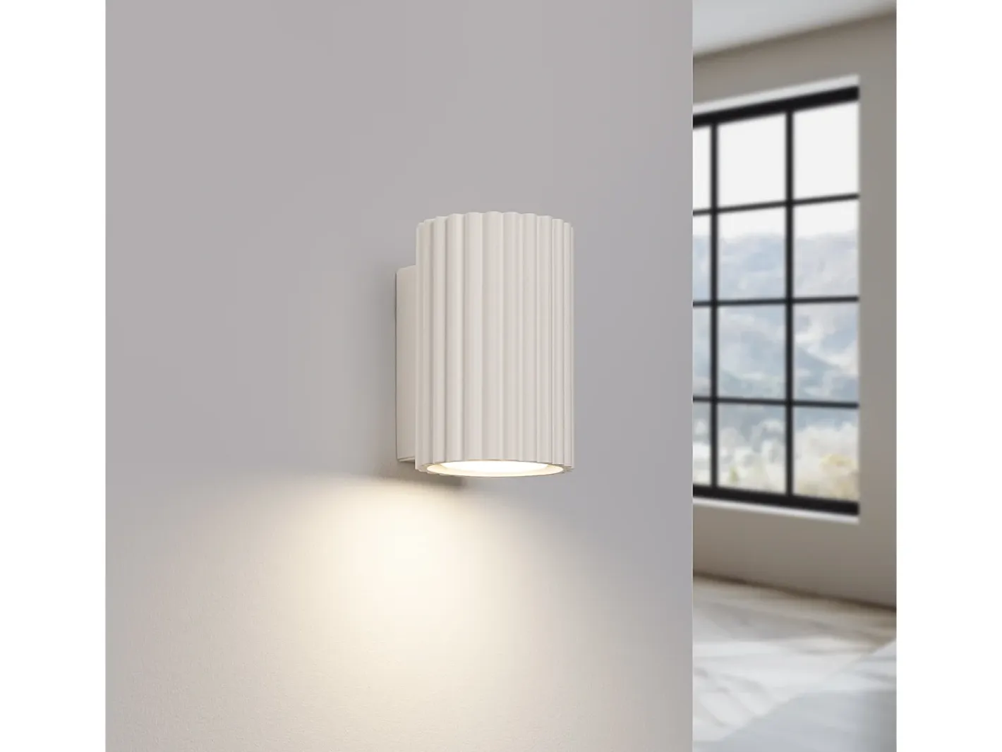 Hot Sollux Lighting Lámpara De Pared Karbon Minimalista De Aluminio - 1 Fuentes Luminosas - L.6,5 X A.10 Cm - Beige