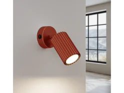 Sollux Lighting Aplique Para Pared-Lámpara De Pared Karbon Minimalista De Aluminio - 1 Fuentes Luminosas - L.8 X A.16 Cm - Ocre Rojo