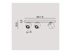 Lámpara de pared LED ODDY orientable cuadrada negra 3xGu10 Perenz Negro