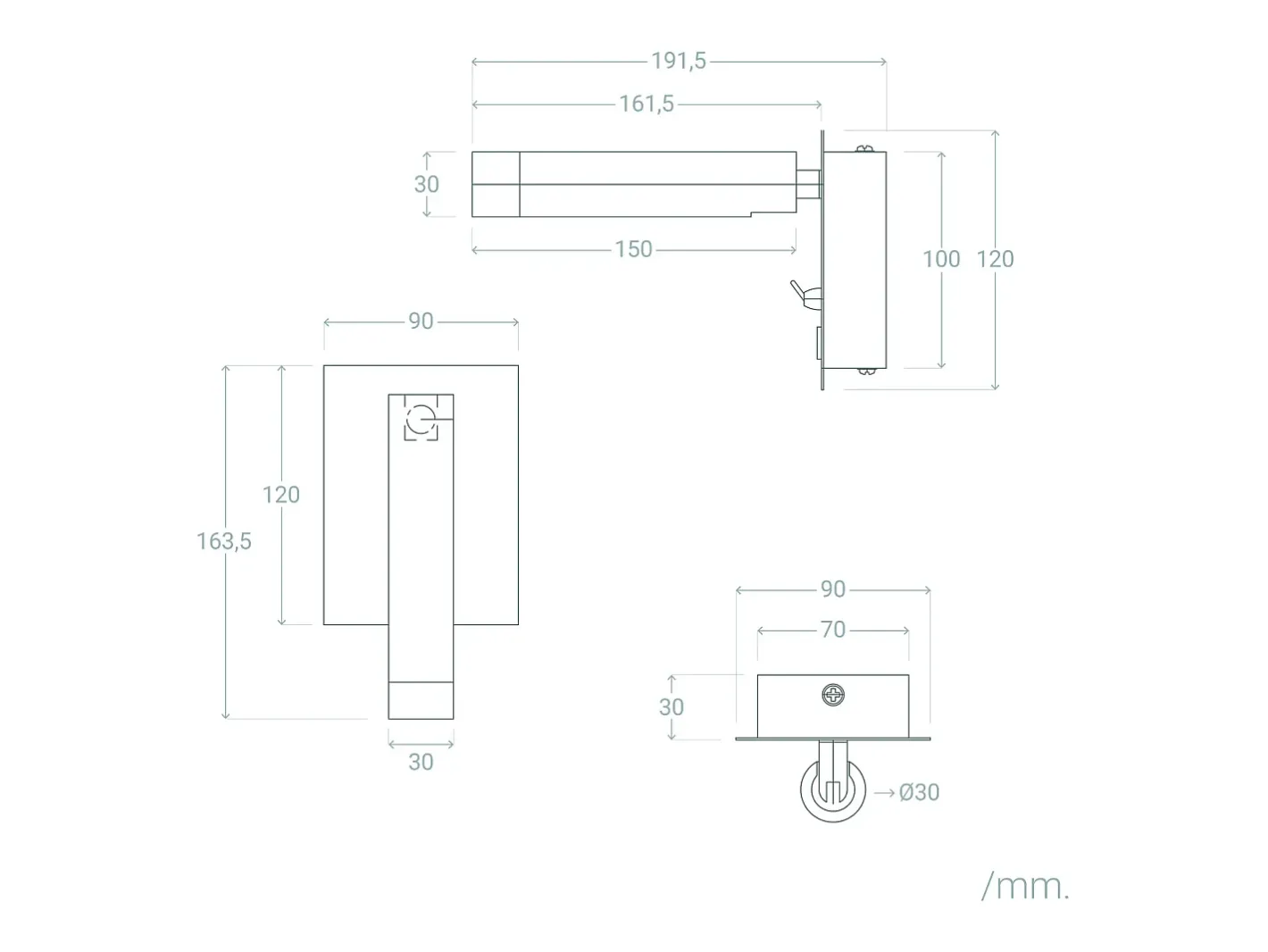 Online Ledkia Lámpara de Pared LED 2.5W Cuadrada Aluminio con Puerto USB Gazny Mate Negro