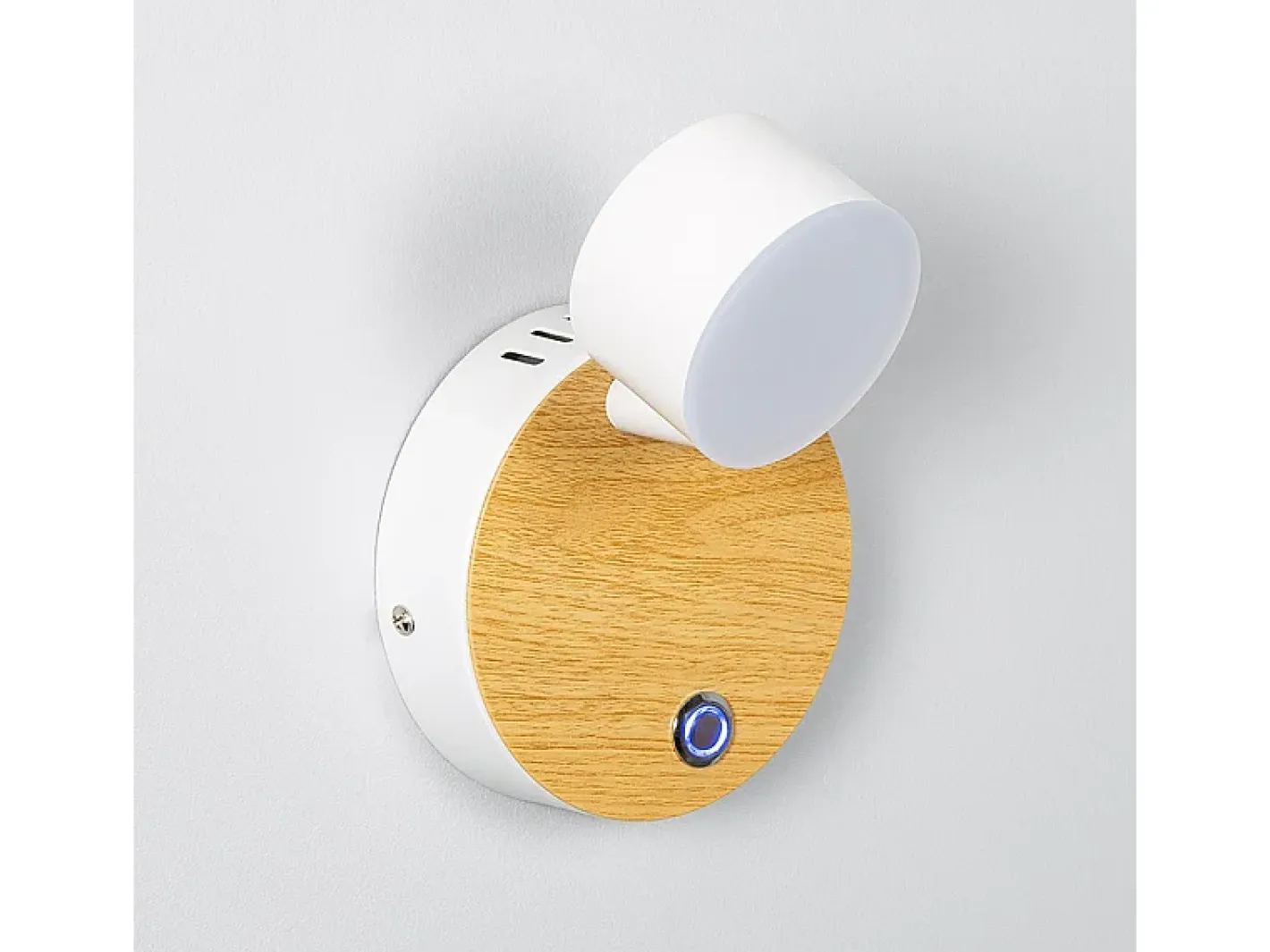 Sale Ledkia Lámpara de Pared LED 5W Metal con Interruptor Serifos Blanco