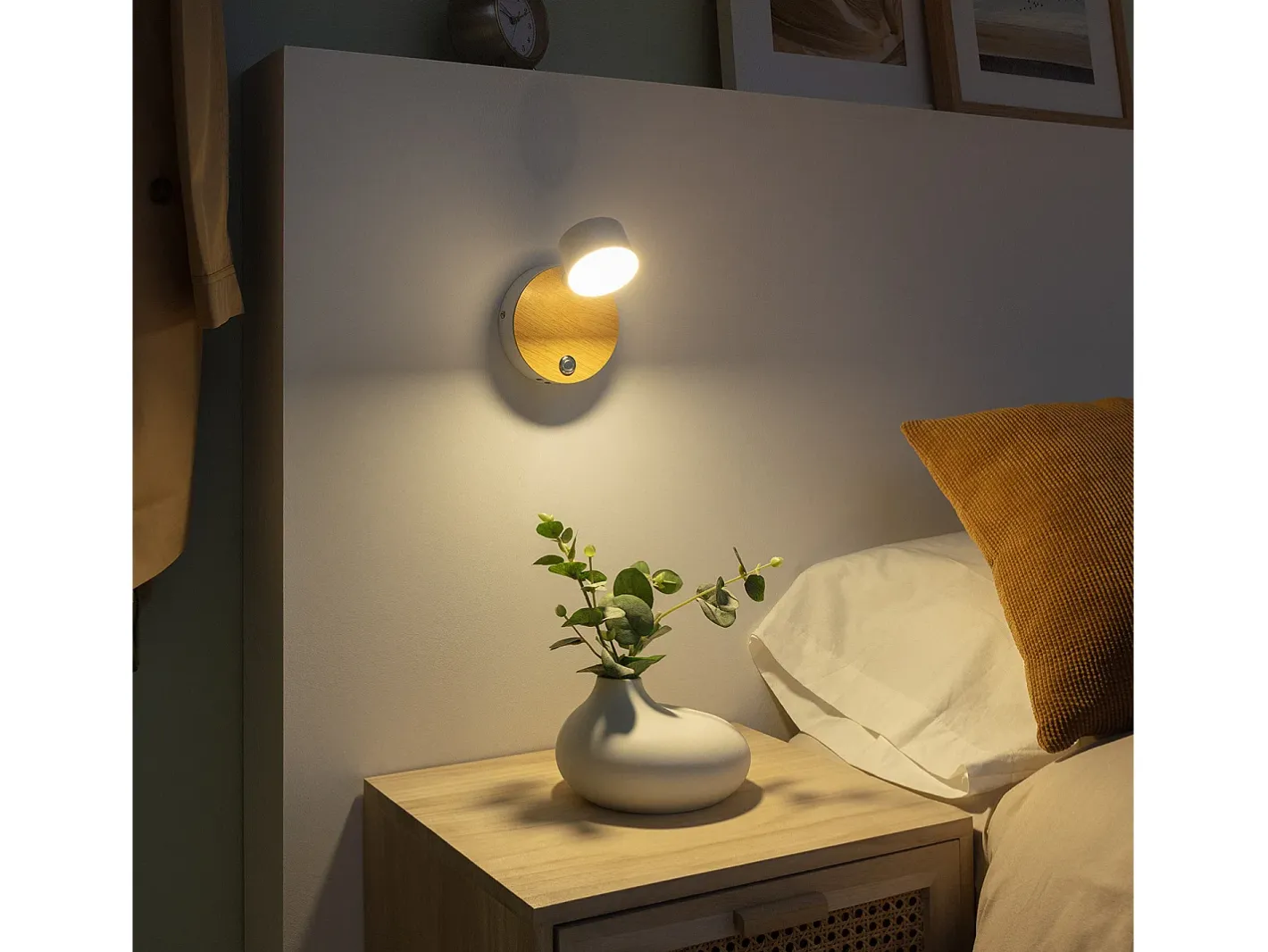 Sale Ledkia Lámpara de Pared LED 5W Metal con Interruptor Serifos Blanco