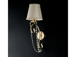 Lámpara de pared Magda de 1 luz en hierro con pantalla .13 P.15 BL146-AP1-OR-PAR Dorado Outlet