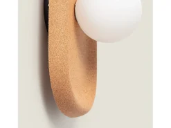 New Ledkia Lámpara de Pared Metal y Corcho Leshna Natural Beige