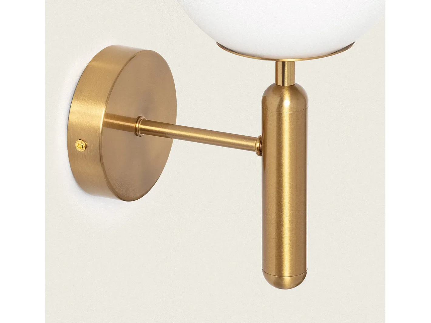 Ledkia Aplique Para Pared-Lámpara de Pared Metal y Cristal Oto Dorado