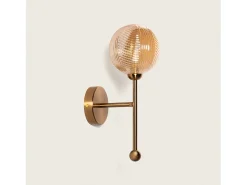 Sale Ledkia Lámpara de Pared Metal y Cristal Abbie Ámbar Multicolor