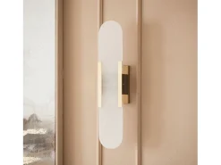 Ledkia Lámpara de Pared Metal y Mármol Nandra Dorado New