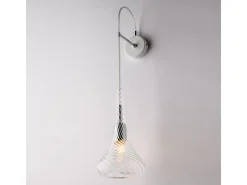 Lámpara de pared Nemesis de hierro con cristal pyrex 1 luz .14 P.21 BL280-AP1-TR Transparente Best