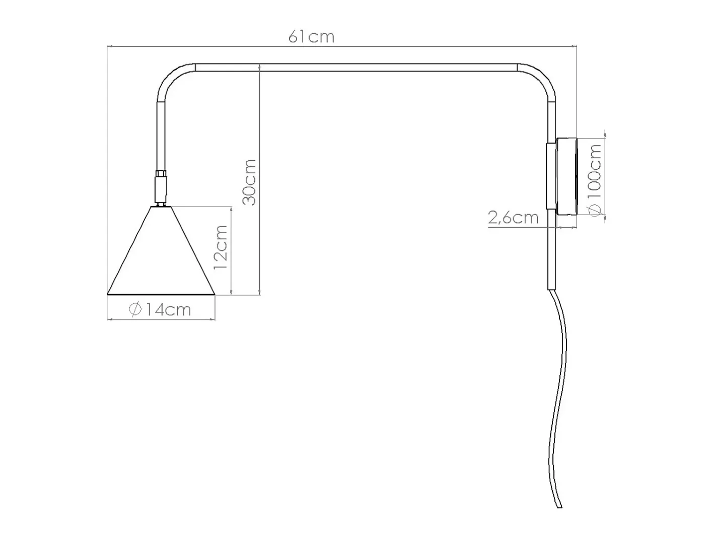 Sollux Lighting Lámpara De Pared Nox Moderno De Acero - 1 Fuentes Luminosas - L.14 X A.30 Cm - Blanco Clearance