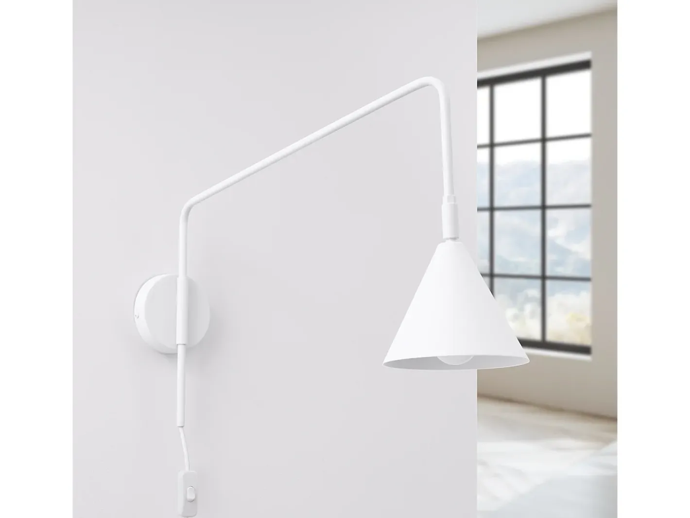 Sollux Lighting Lámpara De Pared Nox Moderno De Acero - 1 Fuentes Luminosas - L.14 X A.30 Cm - Blanco Clearance