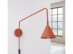 Online Sollux Lighting Lámpara De Pared Nox Moderno De Acero - 1 Fuentes Luminosas - L.14 X A.30 Cm - Ocre Rojo