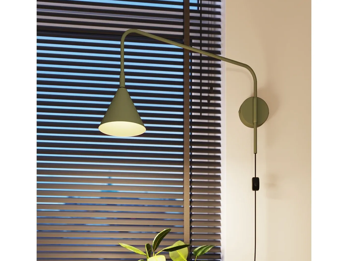 Sollux Lighting Aplique Para Pared-Lámpara De Pared Nox Moderno De Acero - 1 Fuentes Luminosas - L.14 X A.30 Cm - Oliva Verde