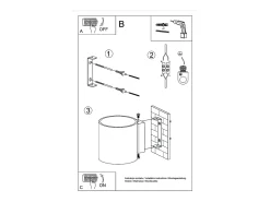 Outlet Sollux Lighting Lámpara De Pared Orbis Minimalista De Acero - 1 Fuentes Luminosas - L.10 X A.10 Cm - Dorado