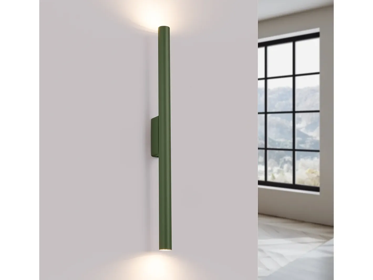 Sollux Lighting Lámpara De Pared Pastelo Moderno De Acero - 2 Fuentes Luminosas - L.2,5 X A.50 Cm - Oliva Verde Hot