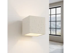 Sollux Lighting Lámpara de pared Quad industrial de concreto - 1 fuentes luminosas - L.10 x A.10 cm - Beige Sale