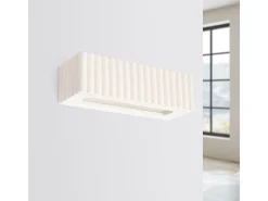 Sollux Lighting Lámpara de pared Rigata moderno de cerámica - 1 fuentes luminosas - L.34 x A.10 cm - Blanco Hot