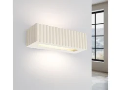 Sollux Lighting Lámpara de pared Rigata moderno de cerámica - 1 fuentes luminosas - L.34 x A.10 cm - Beige Hot