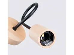 Clearance Sollux Lighting Lámpara de pared Sparkon minimalista de acero/madera - 1 fuentes luminosas 4000K - L.10 x A.24 cm - /madera natural Negro