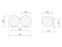 Lámpara De Pared Toolight App1010-2W Gold Dorado Clearance