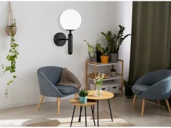 Lámpara De Pared Toolight G097-1W Black White Negro