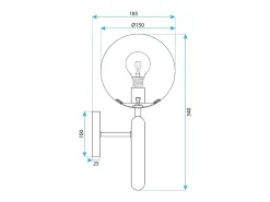 Lámpara De Pared Toolight G097-1W Black White Negro