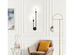 New Lámpara De Pared Toolight App1147-2W Black Negro