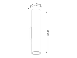 Sollux Lighting Lámpara de pared Toris desván de acero - 2 fuentes luminosas 4000K - L.6 x A.30 cm - ocre Rojo Clearance