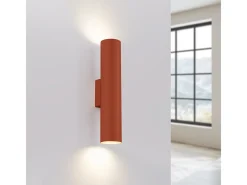 Sollux Lighting Lámpara de pared Toris desván de acero - 2 fuentes luminosas 4000K - L.6 x A.30 cm - ocre Rojo Clearance