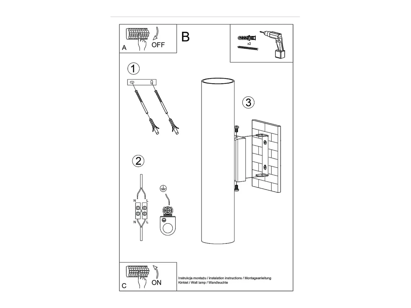 Sollux Lighting Aplique Para Pared-Lámpara de pared Toris desván de acero - 2 fuentes luminosas 3000K - L.6 x A.30 cm - ocre Rojo