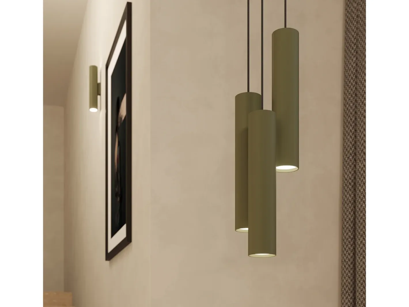 Sollux Lighting Lámpara de pared Toris desván de acero - 2 fuentes luminosas 4000K - L.6 x A.30 cm - oliva Verde Clearance