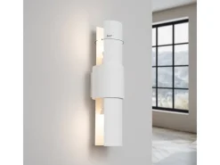 Sollux Lighting Lámpara de pared Torow minimalista de acero - 2 fuentes luminosas 4000K - L.10 x A.37 cm - Blanco