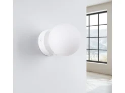 New Sollux Lighting Lámpara De Pared Yoli Moderno De Acero/Vidrio - 1 Fuentes Luminosas - L.12 X A.12 Cm - Blanco
