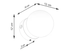 New Sollux Lighting Lámpara De Pared Yoli Moderno De Acero/Vidrio - 1 Fuentes Luminosas - L.12 X A.12 Cm - Blanco