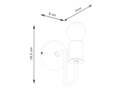 Sollux Lighting Aplique Para Pared-Lámpara de pared Zimbo desván de acero/madera - 1 fuentes luminosas 4000K - L.8 x A.18,5 cm - /madera natural Blanco
