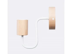 Sollux Lighting Aplique Para Pared-Lámpara de pared Zimbo desván de acero/madera - 1 fuentes luminosas 4000K - L.8 x A.18,5 cm - /madera natural Blanco